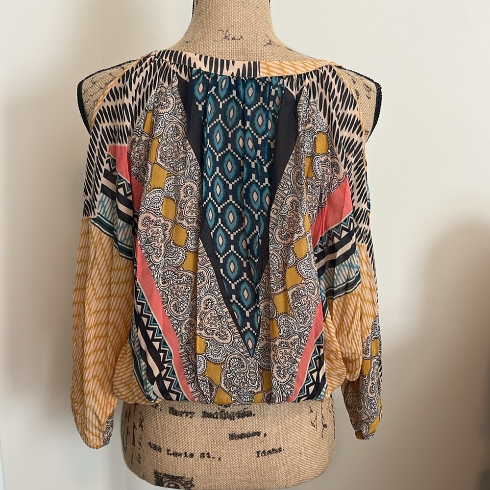 Warehouse Multicolor Patterned Blouse - image 5